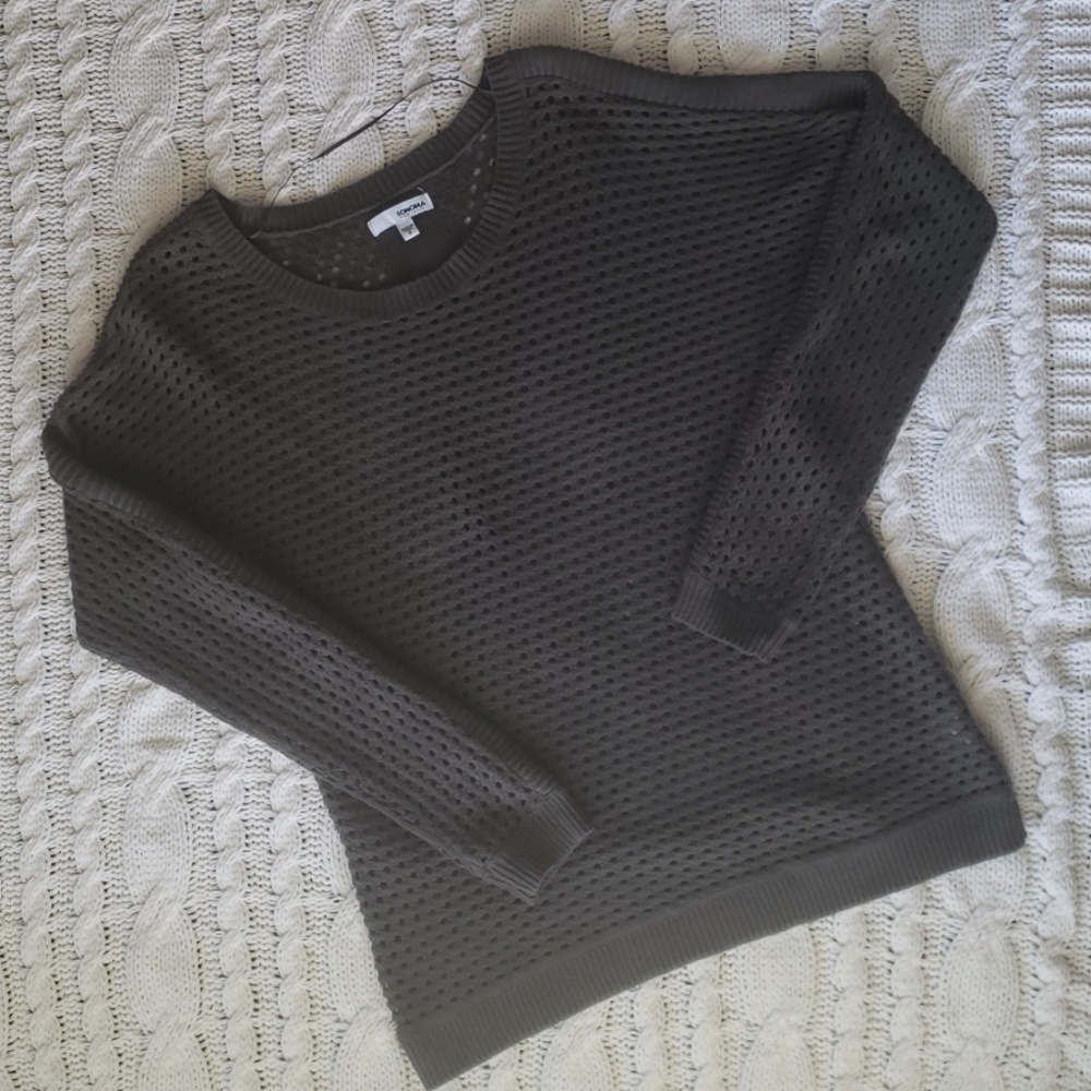 3 for $15. Sonoma green loose-knit sweater